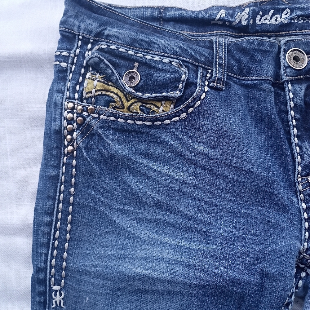 L.A. Idol Jeans Size 13 Bootcut Studded Western Pocket Y2K​ - Picture 8 of 12